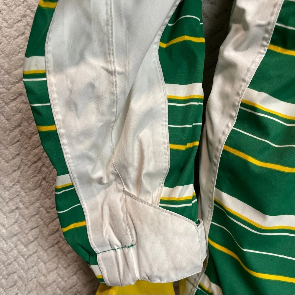 Vintage Y2K DC Boys Green Yellow Striped Snowboard Streetwear Jacket Size Medium